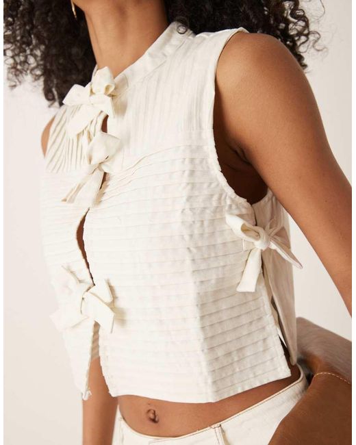 Ghospell Natural Bow Top Co-ord