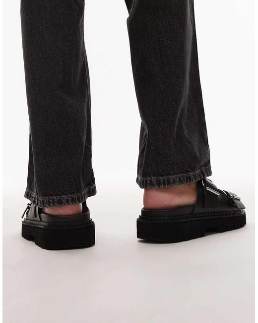 Tommy Hilfiger Black Double Strap Buckle Sandal