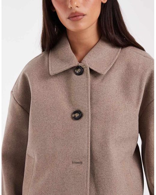 Pieces Blue Short Formal Wool Look Coat