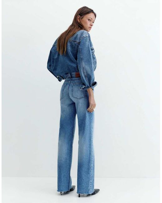 Pull&Bear Blue Straight Wide-leg Jeans