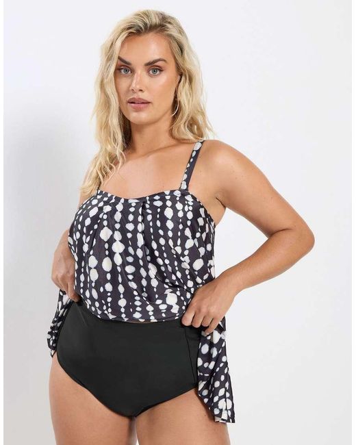 Yours Clothing Black Tummy Control High Waisted Bikini Briefs