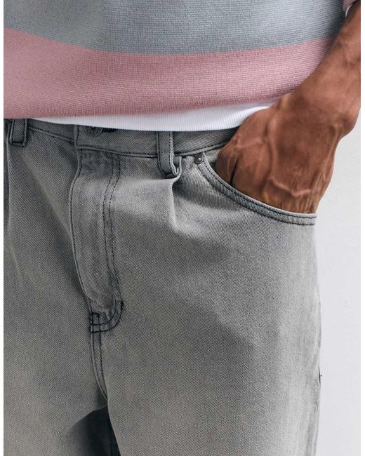 ASOS Natural Relaxed Tapered Jeans for men