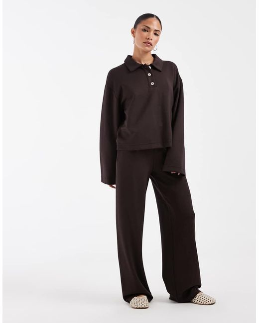 Vero Moda Black Super Soft Polo Sweat Top