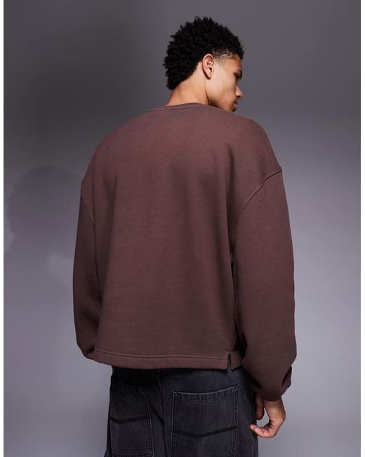 4505 Purple Rest Day Heavyweight 420Gsm Cotton Oversized Boxy Sweatshirt for men