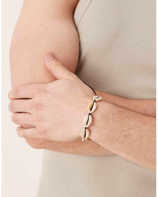 Bracciale Con Conchiglie Sintetiche Color Crema di ASOS in Natural da Uomo