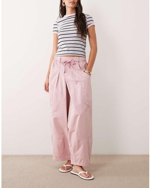 ASOS Pink Pull On Barrel Trousers