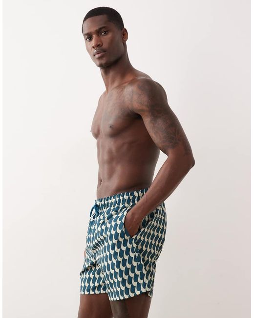 ASOS Blue Mid-length Swim Shorts for men