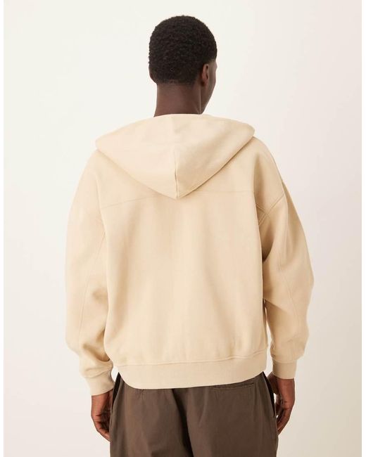 Felpa Con Cappuccio Con Logo Sul Petto E Zip di Abercrombie & Fitch in Natural da Uomo