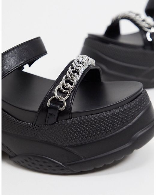 Black platform cheap sporty sandals