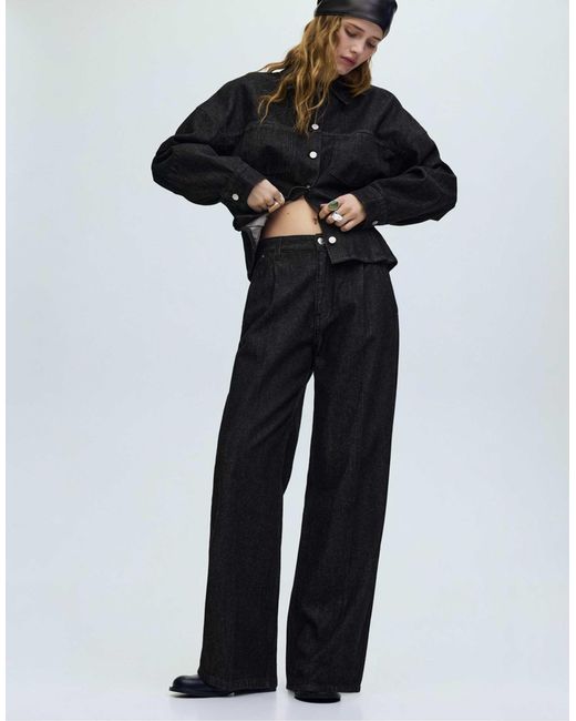 Jean décontracté ample Pull&Bear en coloris Black