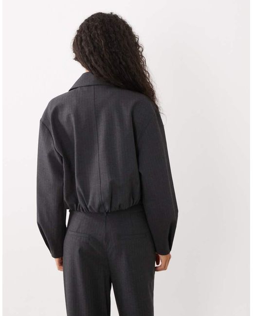 Mango Black Souffle Harrington Jacket Co-Ord