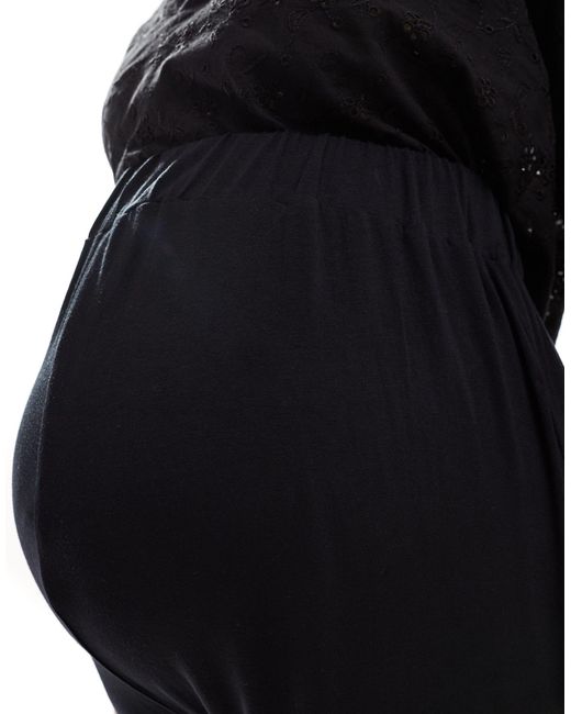 ASOS Black Asos Design Maternity Jersey Palazzo Beach Trouser