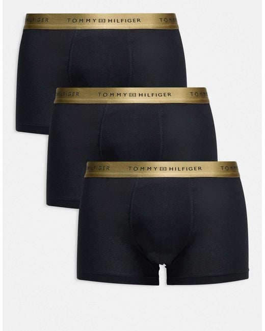 Tommy Hilfiger – signature – 3er-pack basic-unterhosen aus baumwolle in Black für Herren
