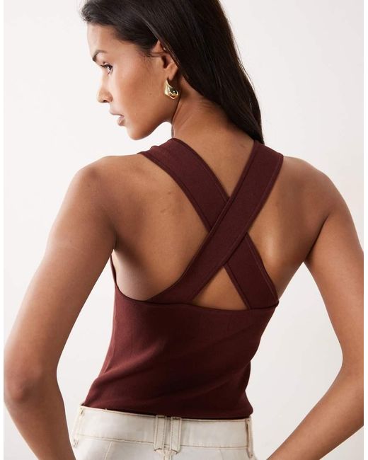 ASOS Brown Compact Cross-back Cami