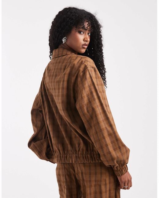 ASOS Brown Bubble Hem Jacket Co-ord