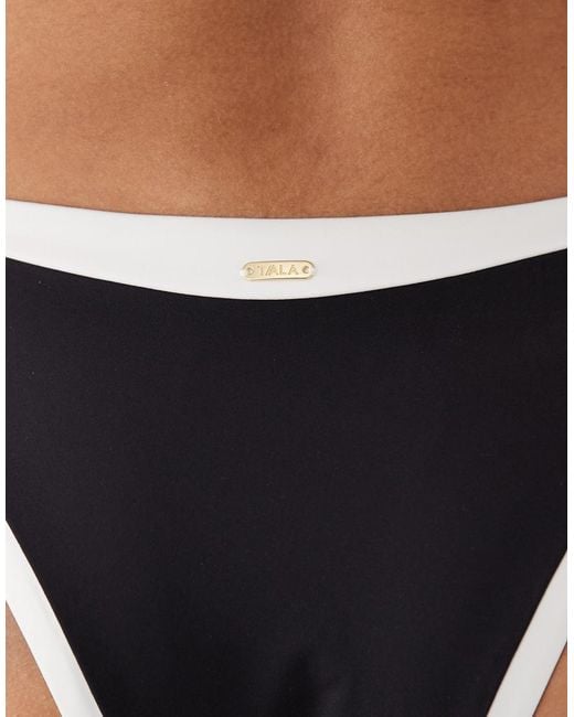 Tala Black Contrast Mid Rise Bikini Bottoms