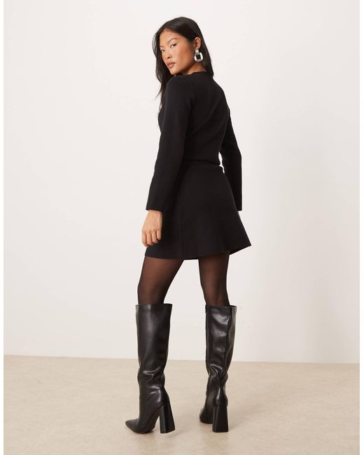 Vila Black Ribbed Mini Skirt