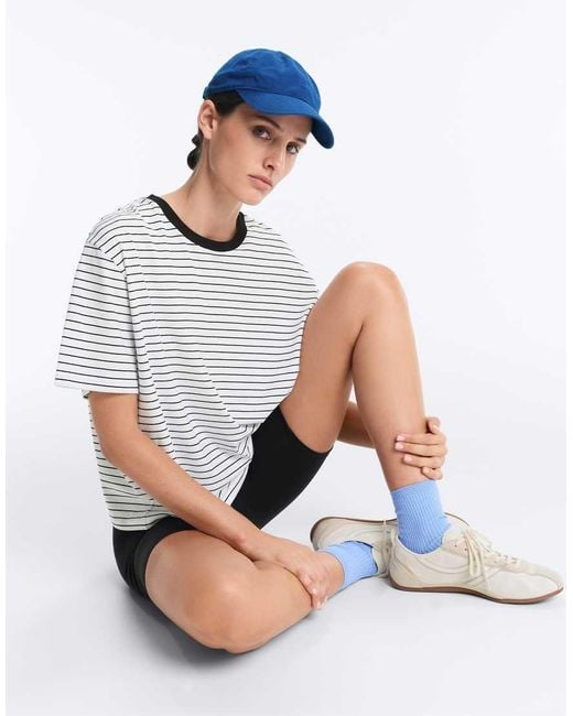 Oysho Blue 5 Pairs Of Cotton Blend Quarter Socks