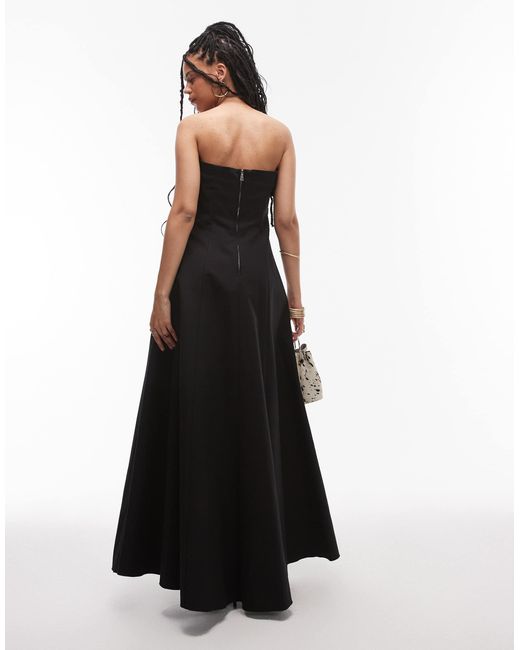 Mango Black Capsule Bandeau Structured Midi Dress
