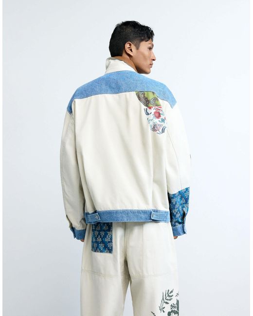 Manteau effet patchwork Desigual pour homme en coloris White