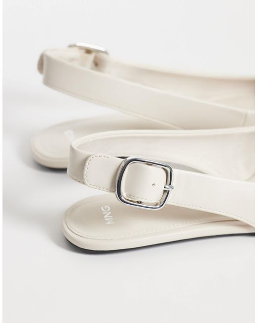 Mango White Flacher slingback-schuh