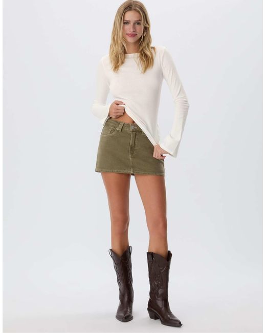 Stradivarius Natural – basic – t-shirt aus polyamid