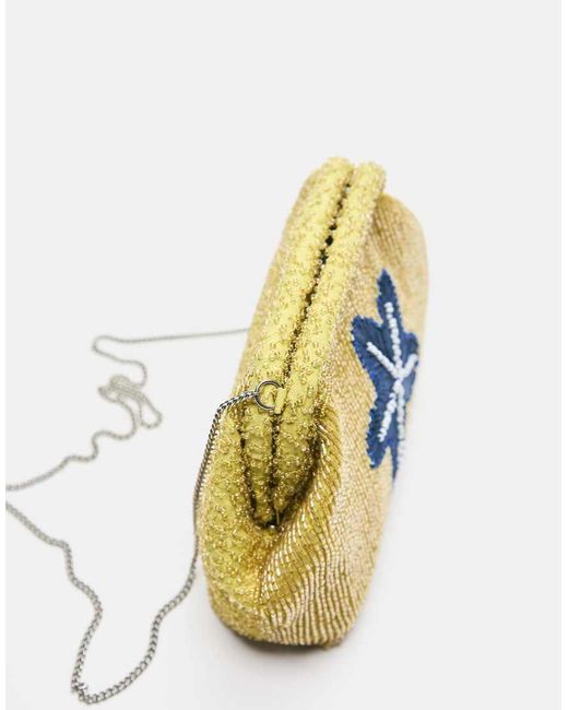 Pochette Gialla Con Perline di Pull&Bear in Blue
