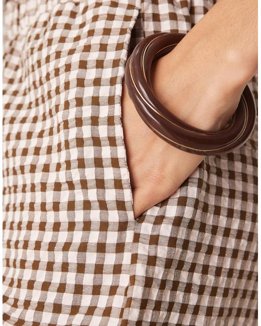 ASOS Natural – weit geschnittene hose mit em vichy-karo