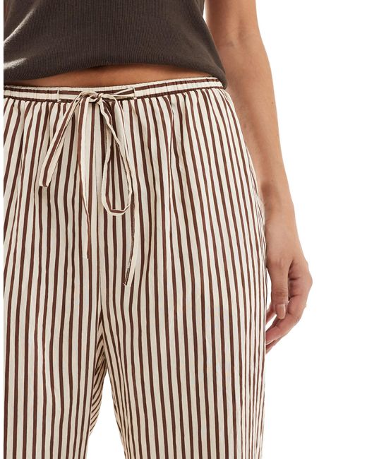 Pantalon large à rayures New Look en coloris Natural