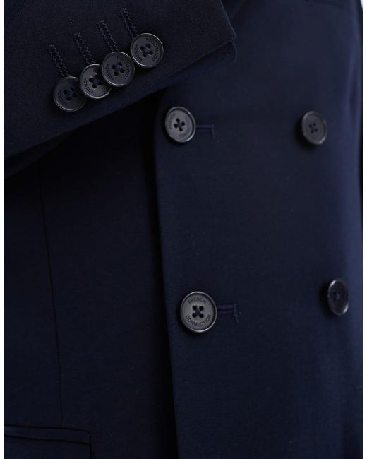 French Connection Blue French Connection Double Breasted Formal Suit Jacket for men