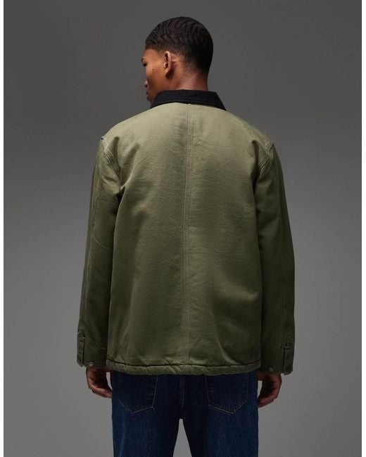 Dickies Green Lined Chore Canvas Jacket for men