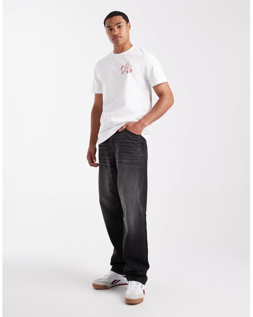 Farah White Marcham Graphic T-shirt for men