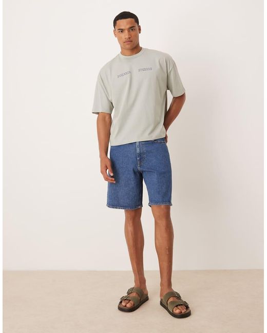 SELECTED Blue Alex Regular Fit Denim Shorts for men