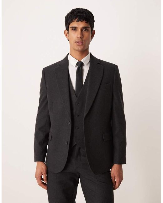 ASOS Black Wool Look Slim Suit Jacket for men