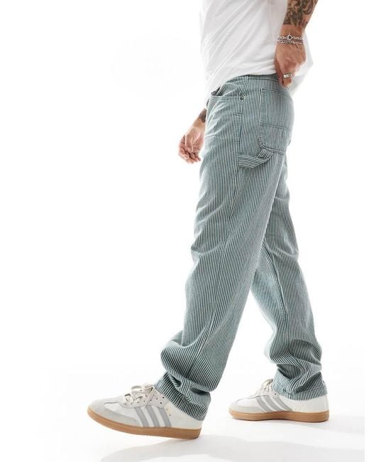 Dickies Blue Garyville Hickory Striped Trousers for men