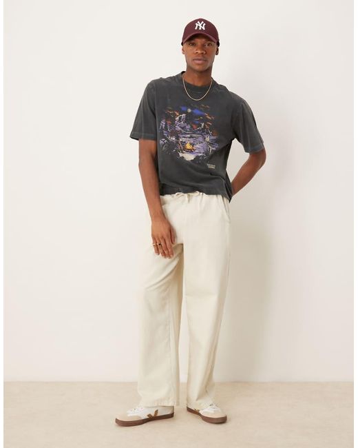 Camiseta Lavado De Manga Corta Con Estampado Gráfico De Estilo Wéstern De Abercrombie & Fitch de hombre de color Gray