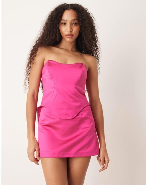 ASOS Pink Tailored Oversized Bow Detail Mini Skirt