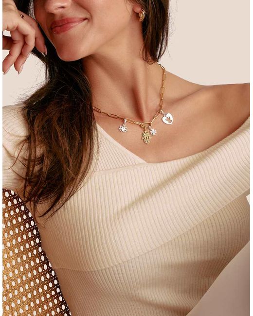 Thomas Sabo White Charm Pendant Lucky Clover With Stones Connect