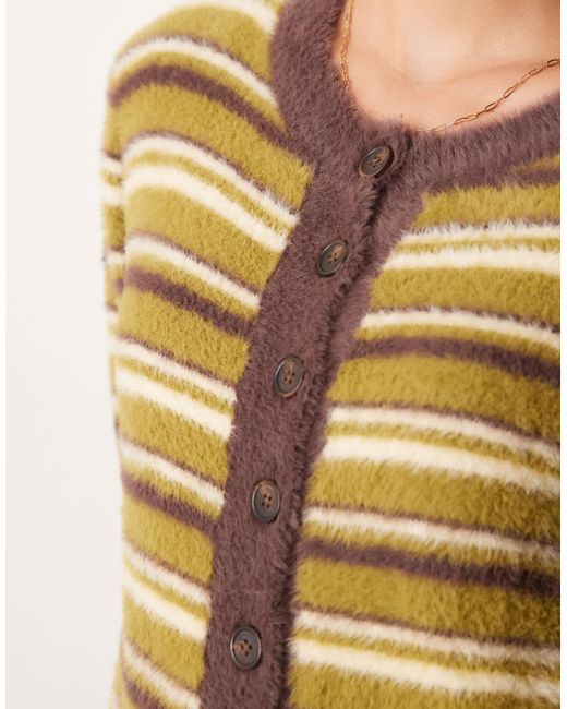Glamorous Natural Boxy Fit Fluffy Cardigan