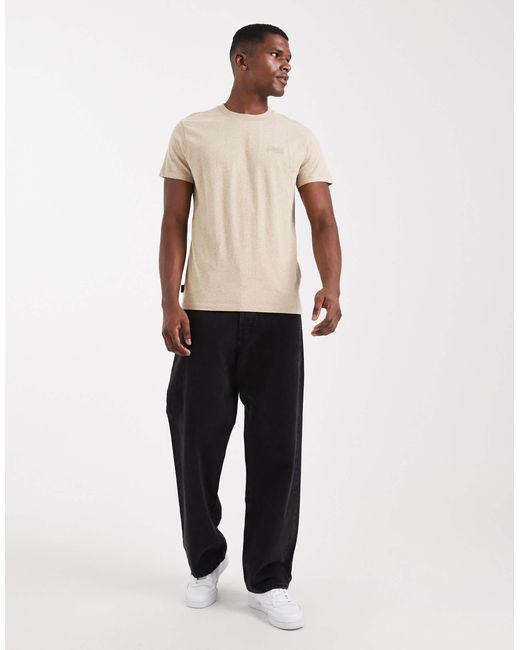 Essential - t-shirt en coton à logo effet moucheté - marron fauve chiné Superdry pour homme en coloris Natural