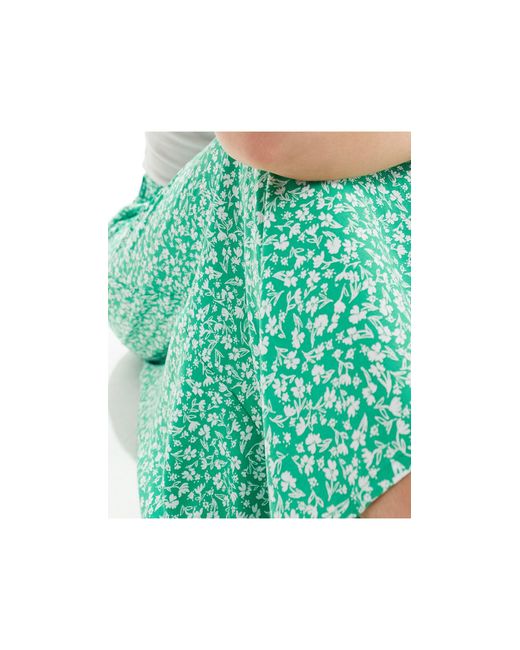 Monki Green Midi Skirt