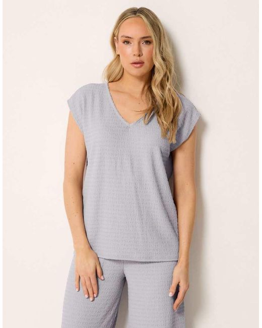 Long Tall Sally White Textured Top