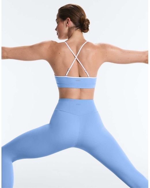 Oysho Blue Comfortlux High-Rise Ankle-Length Leggings