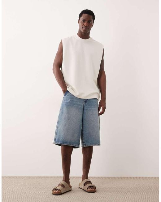 ASOS White Interlock Oversized Tank for men