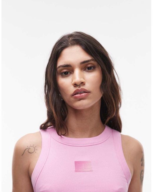 Tommy Hilfiger Pink Gradient Flag Tank