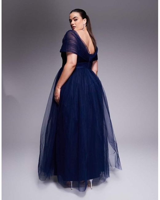 Vestito Lungo di Lace & Beads Plus in Blue