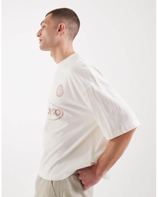 ASOS White Boxy Oversized T-shirt With Football Graphic for men