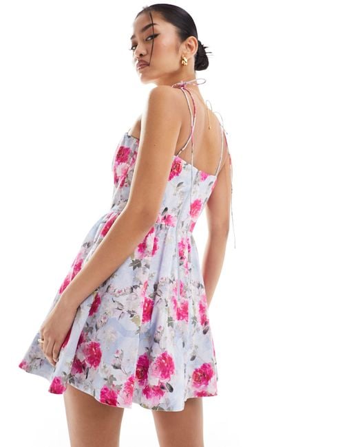 Bardot Pink Bandeau Corset Mini Dress