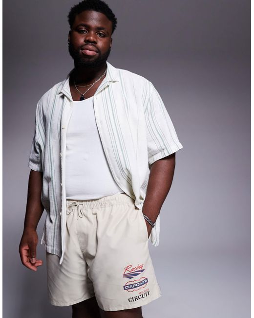 ASOS – halblange badeshorts in Gray für Herren