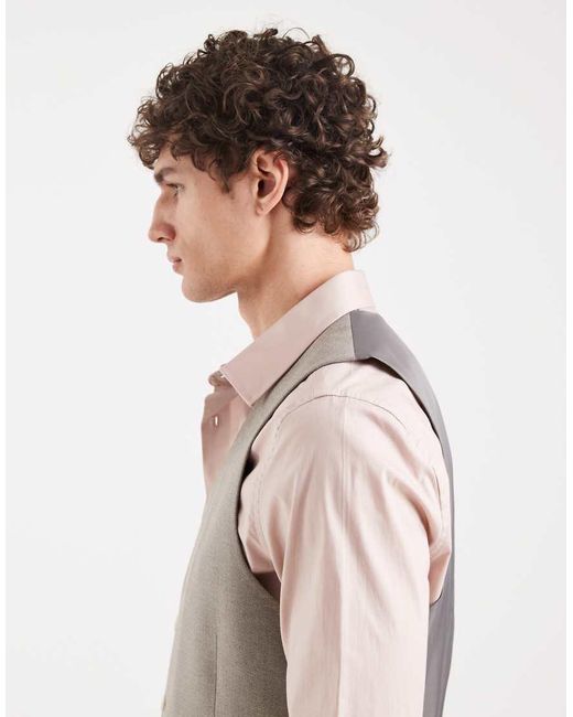 ASOS Natural Slim Suit Vest for men